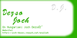 dezso joch business card